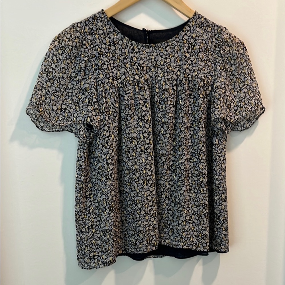 J.Crew Floral Flowy Blouse Top